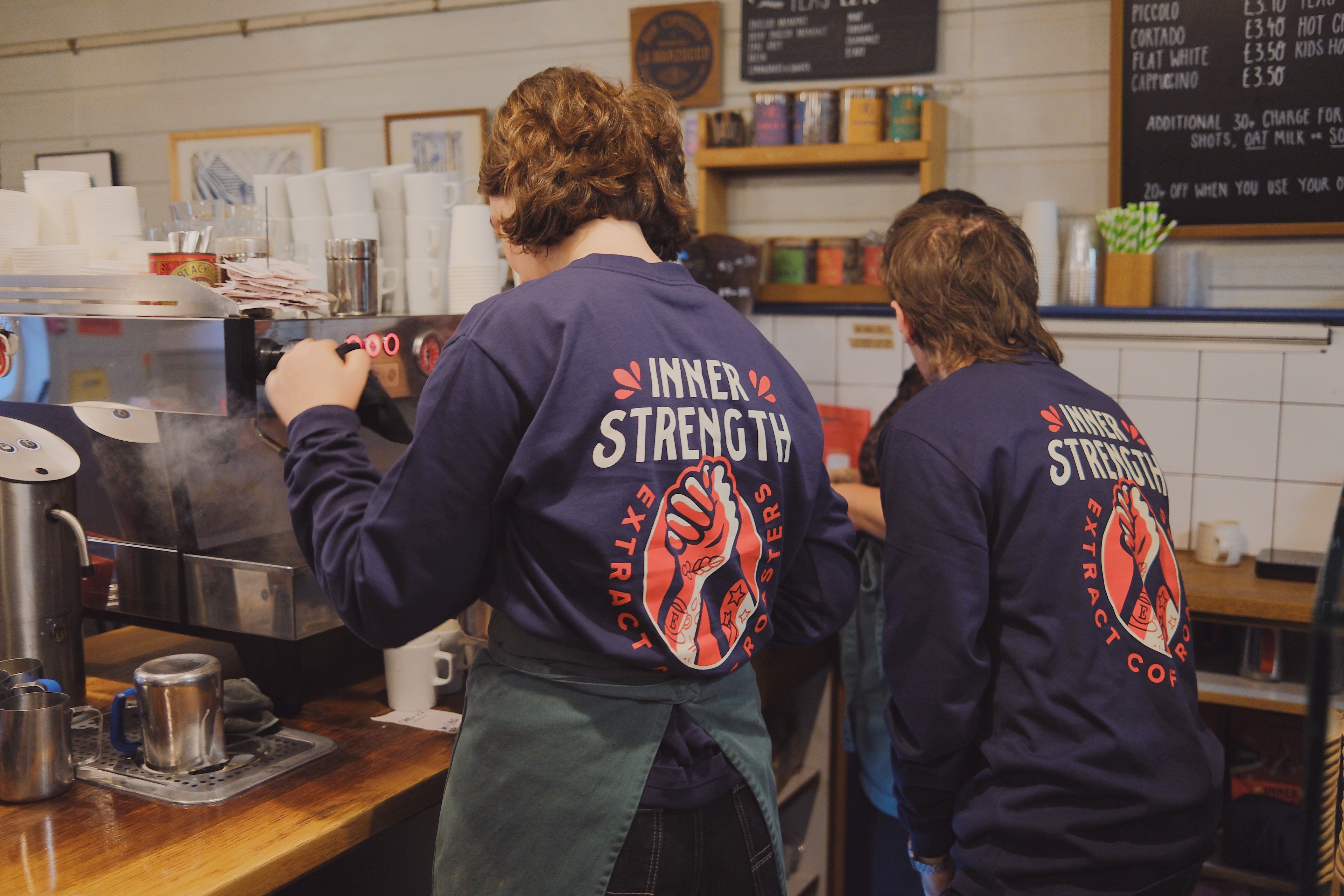 Extract Coffee Roasters Baristas at Harts Bakery